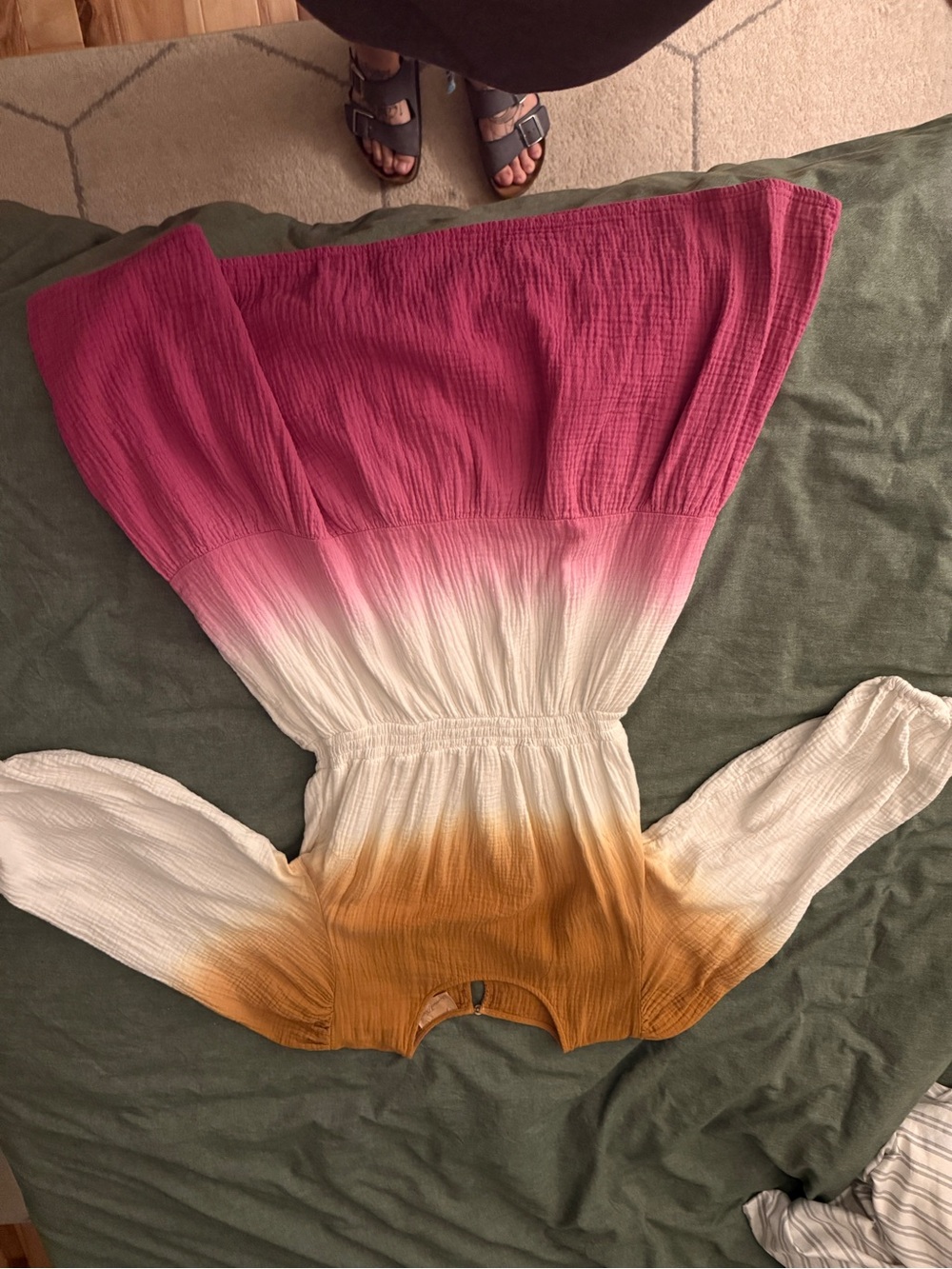 Universal Thread Mustard Gauze Top